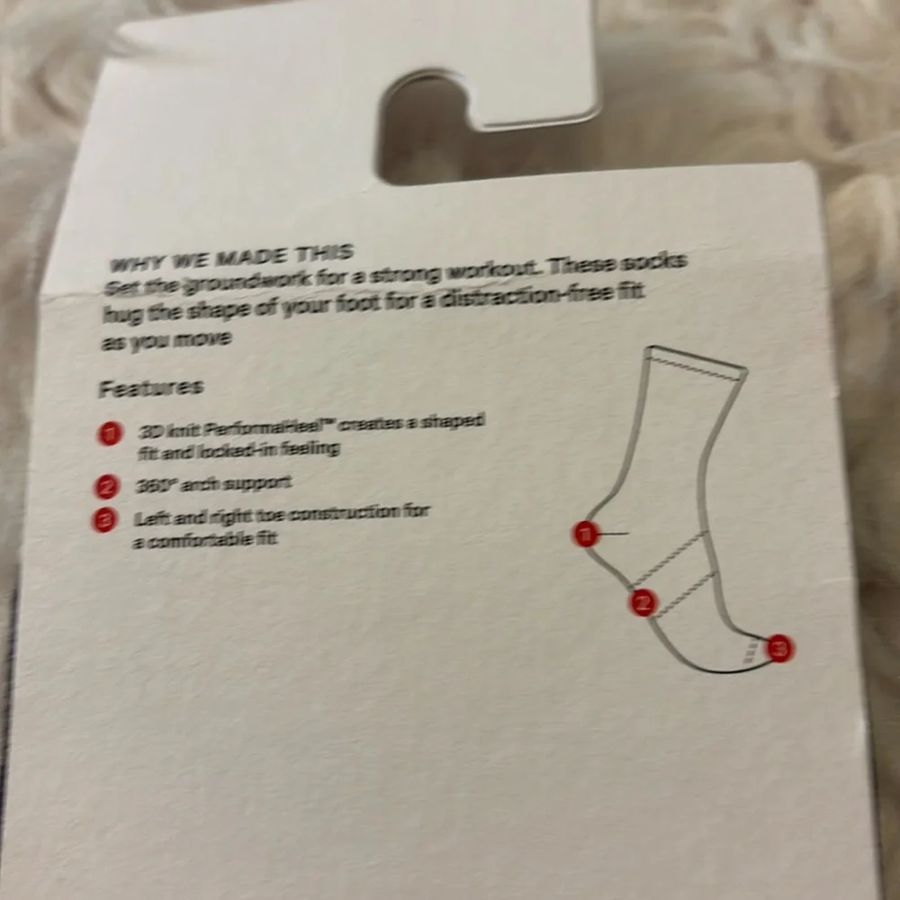 Lululemon Women Power Stride Crew Socks*Reflective, Black/Traverse Grey/White, L